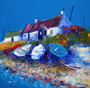 Beached boats Isle of Tiree 24x24 Beached boats Isle of Tiree 24x24